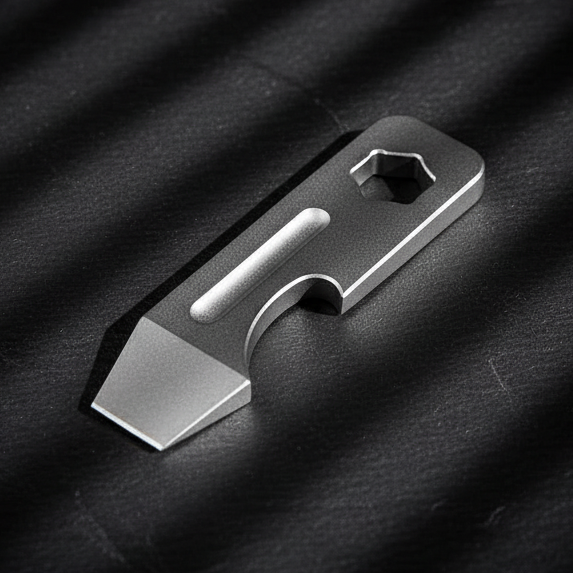 Titanium Mini Pry Bar with Hex Hole · 45 mm