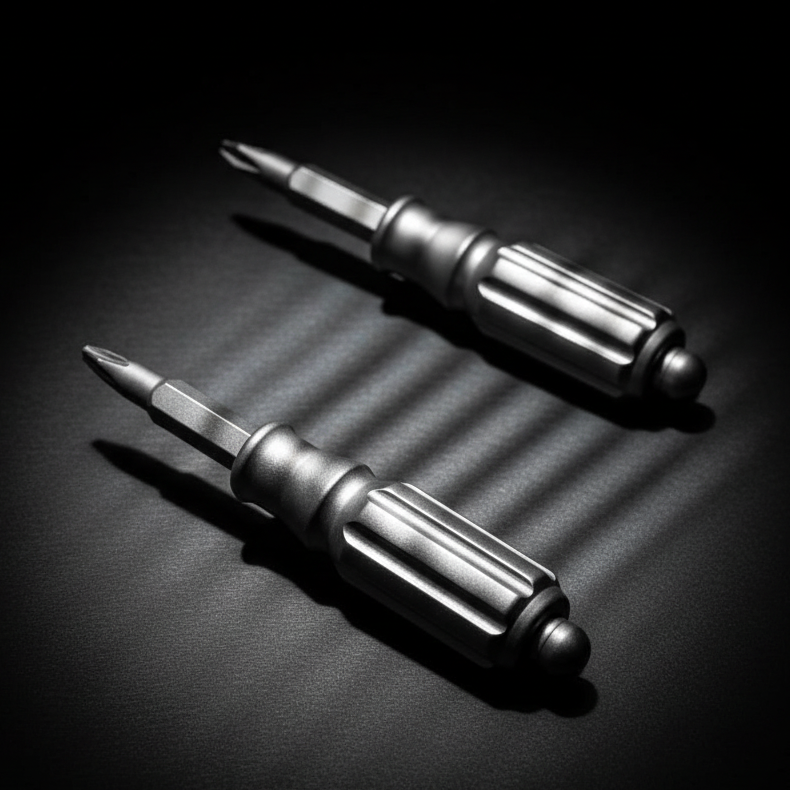 Titanium Keychain Screwdriver with S2 Steel Phillips Bit · 53 mm