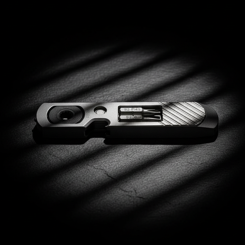 Titanium Ratchet Bit Driver & Pry Bar · 108 mm
