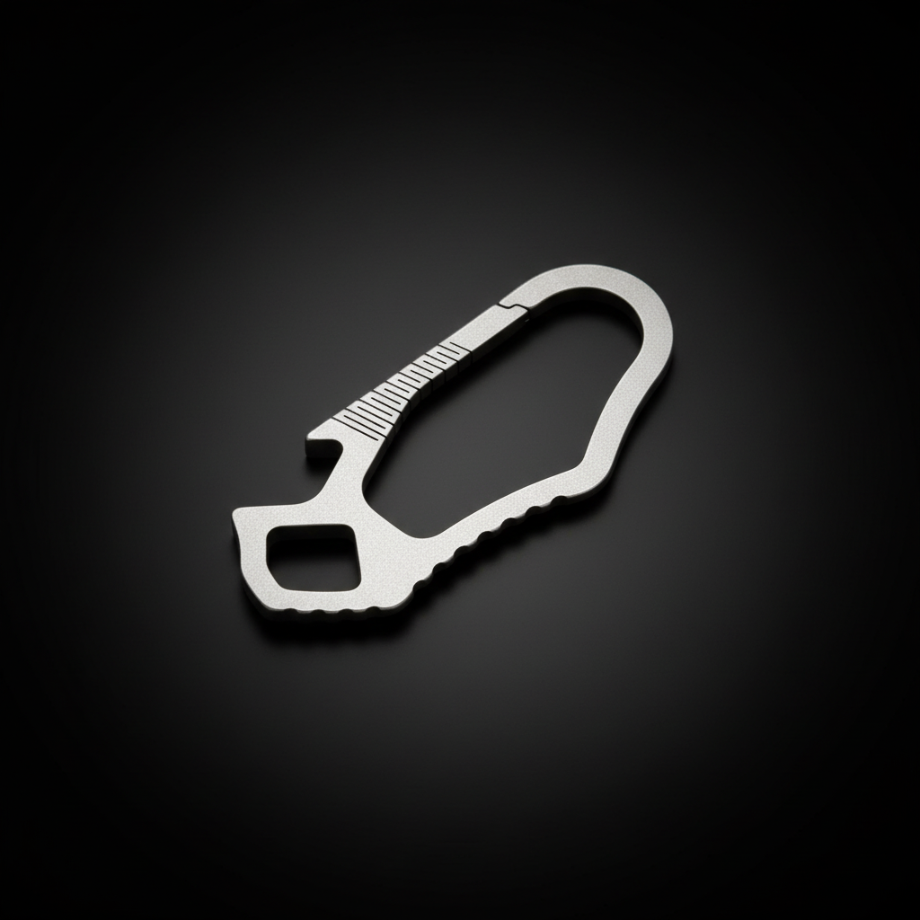 Titanium Keychain Carabiner Clip · 37 mm or 59 mm — L