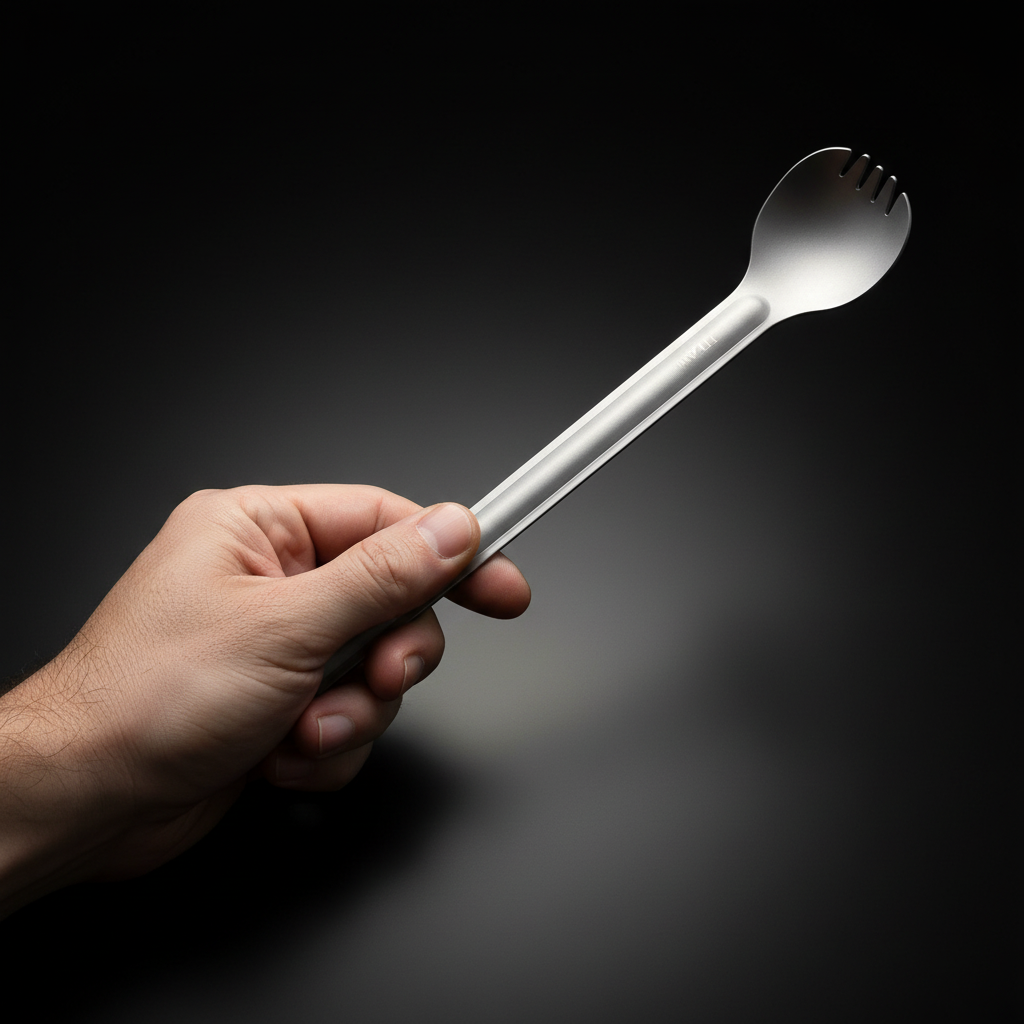 Titanium Long-Handle Spork · 21.5 cm