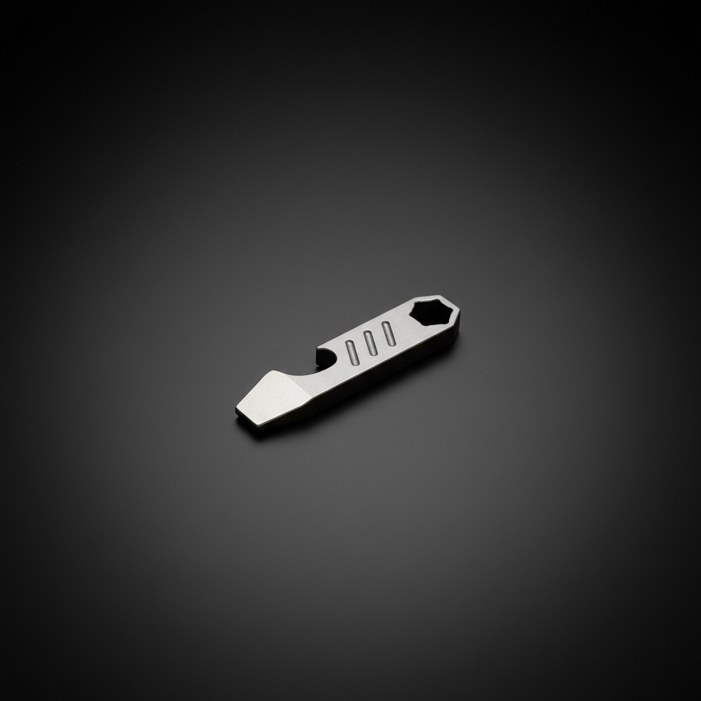 Titanium Mini Pry Bar with Hex Bit Driver & Bottle Opener · 44 mm
