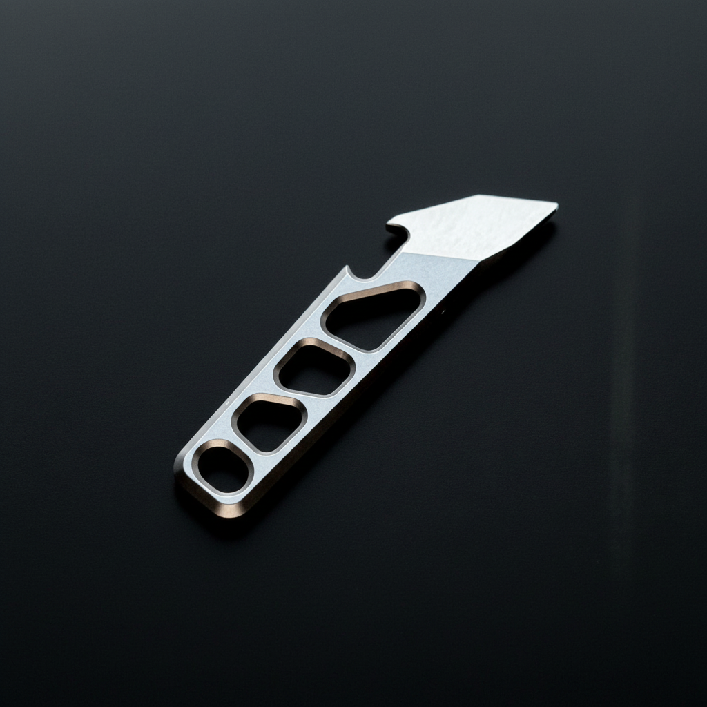 Skeletonized Titanium Pry Bar with Box Opener · 89 mm