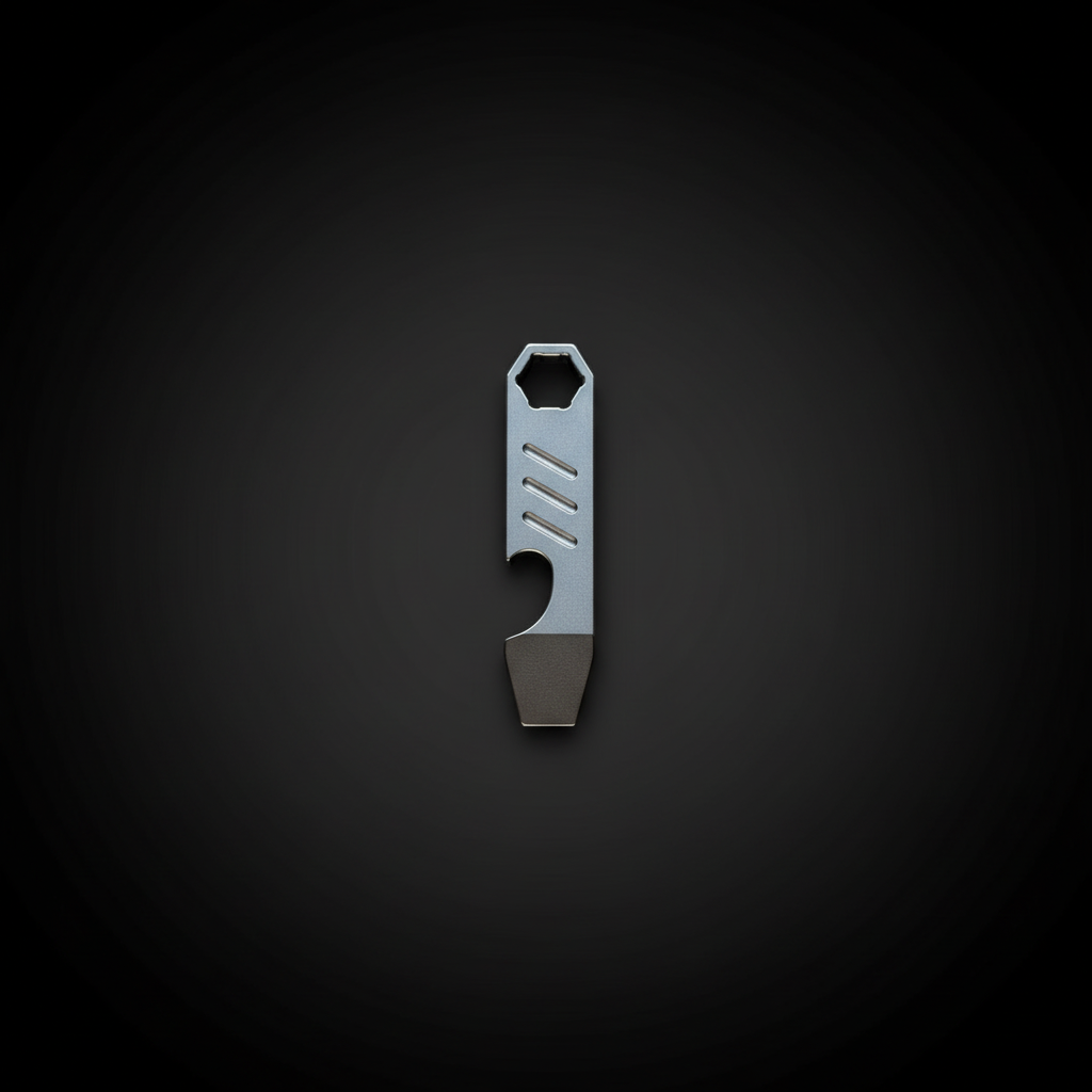 Titanium Mini Pry Bar with Hex Bit Driver & Bottle Opener · 44 mm