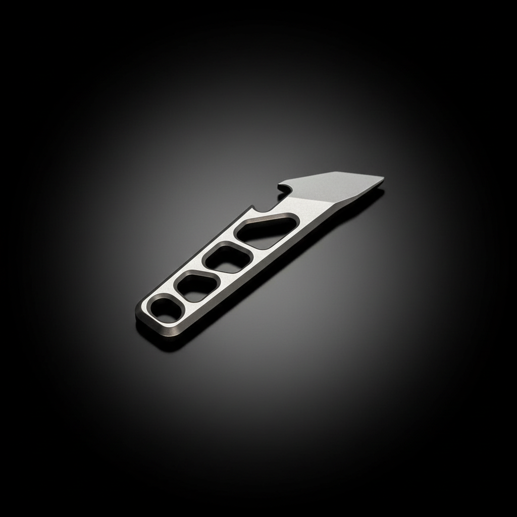Skeletonized Titanium Pry Bar with Box Opener · 89 mm
