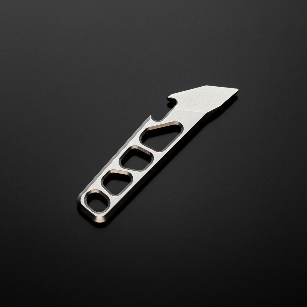 Skeletonized Titanium Pry Bar with Box Opener · 89 mm