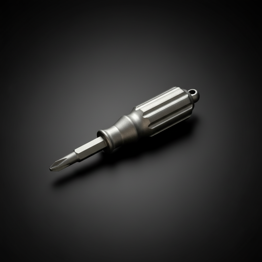 Titanium Mini Keychain Screwdriver with Phillips Bit · 45 mm