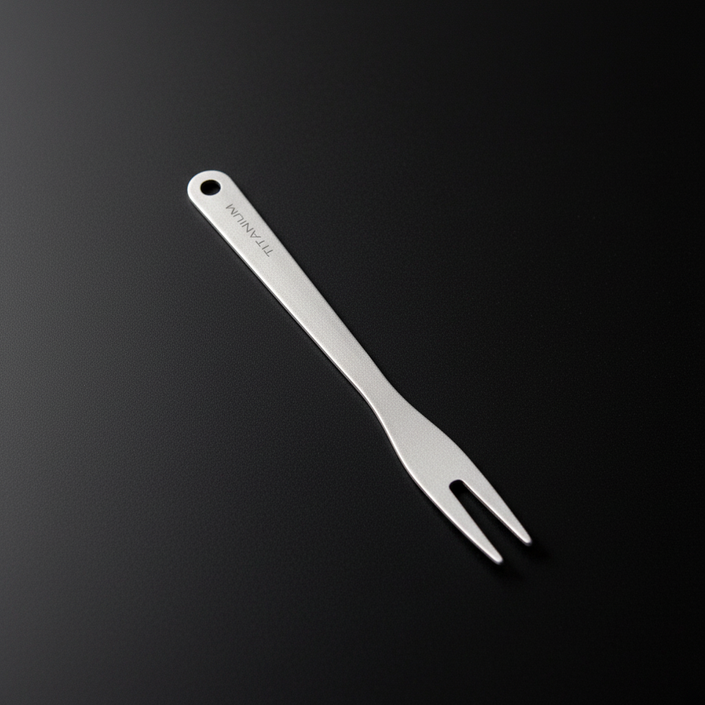 Pure Titanium Fruit & Dessert Fork · Standard or Serrated — Standard