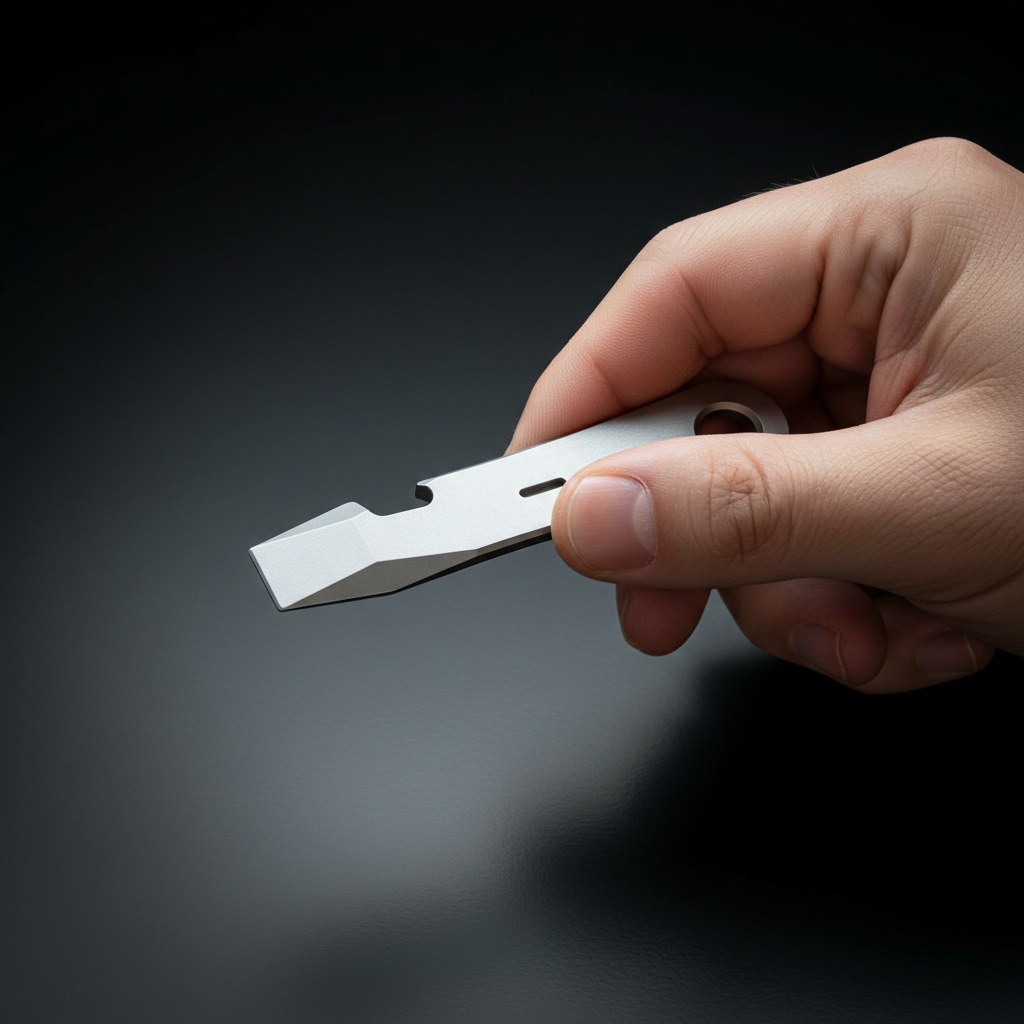 Titanium Pry Bar with Bottle Opener · 85 mm, Round Key Hole