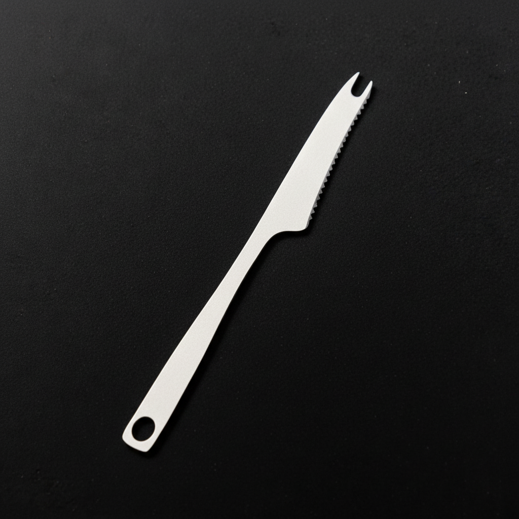 Pure Titanium Fruit & Dessert Fork · Standard or Serrated — Serrated