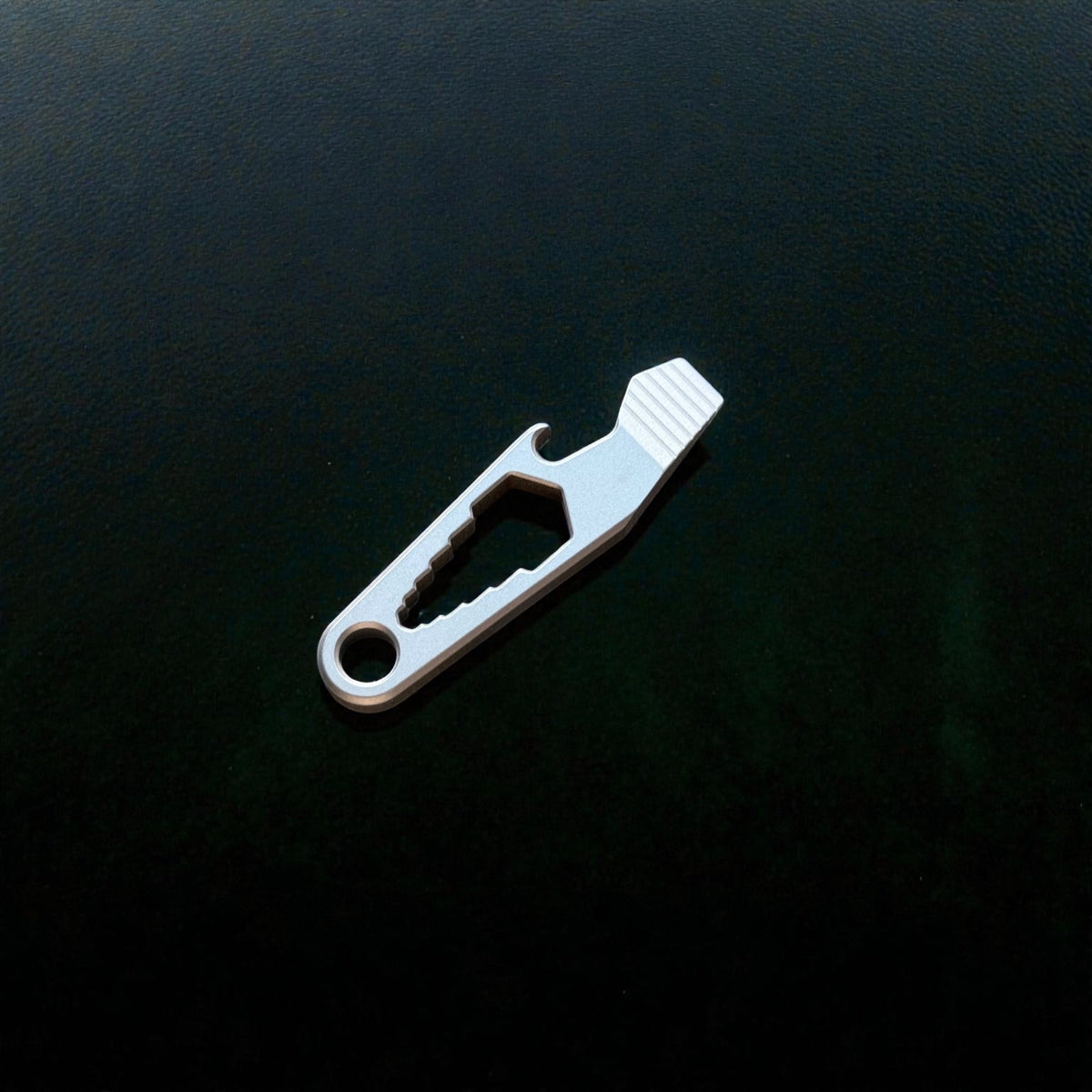 Titanium Keychain Pry Bar with Hex Wrench & Bottle Opener · 70 mm