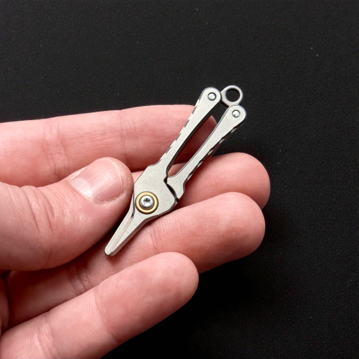 Titanium Mini Keychain Scissors · 55 mm
