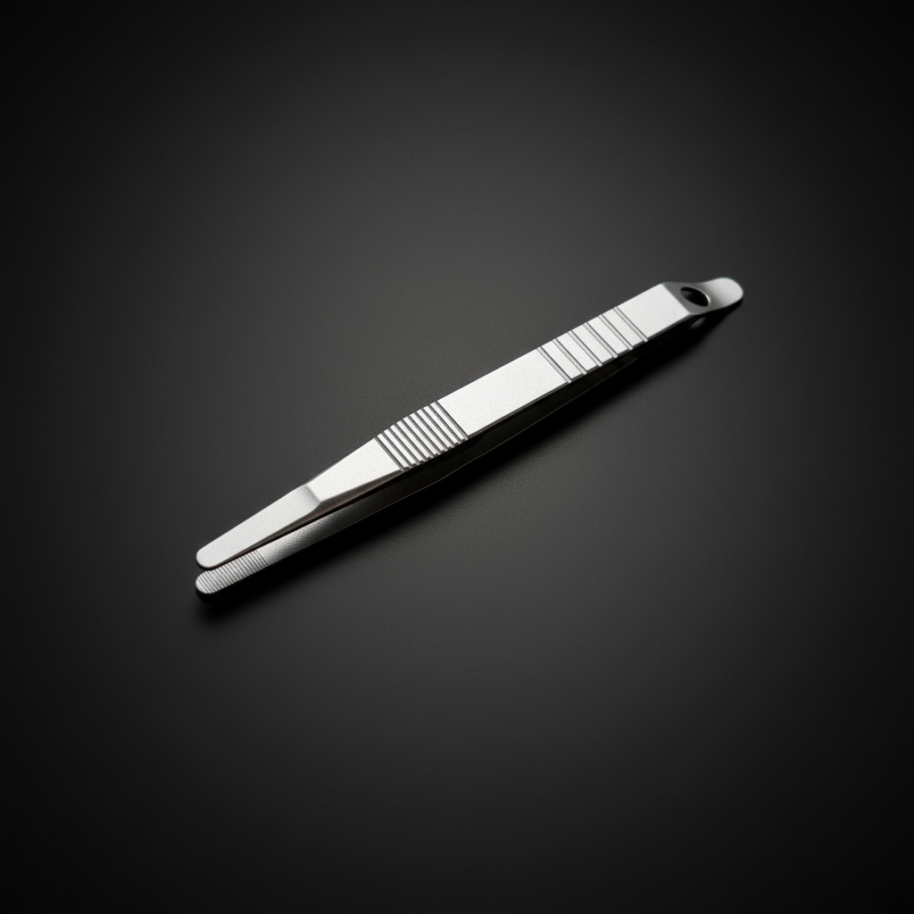 Titanium Grip Tweezers with Anti-Slip Grooves · 58 mm