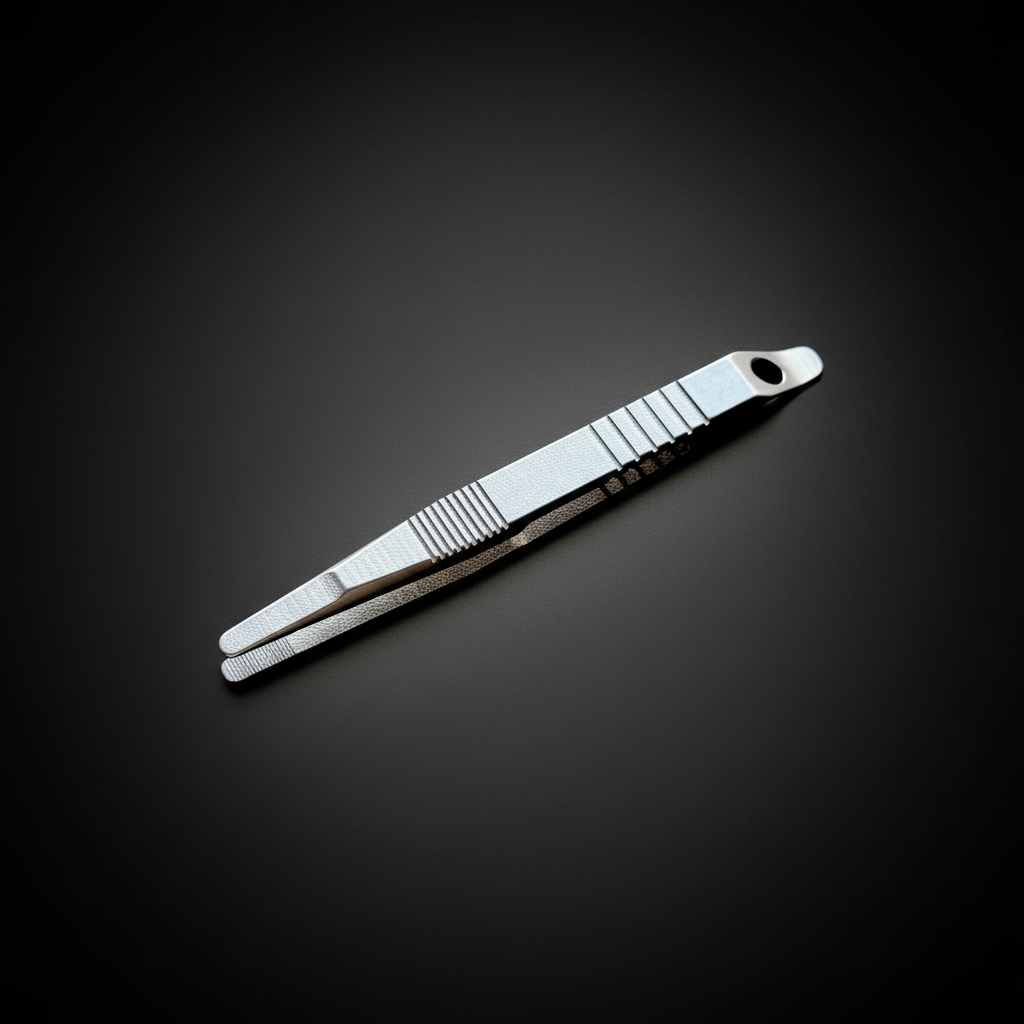 Titanium Grip Tweezers with Anti-Slip Grooves · 58 mm