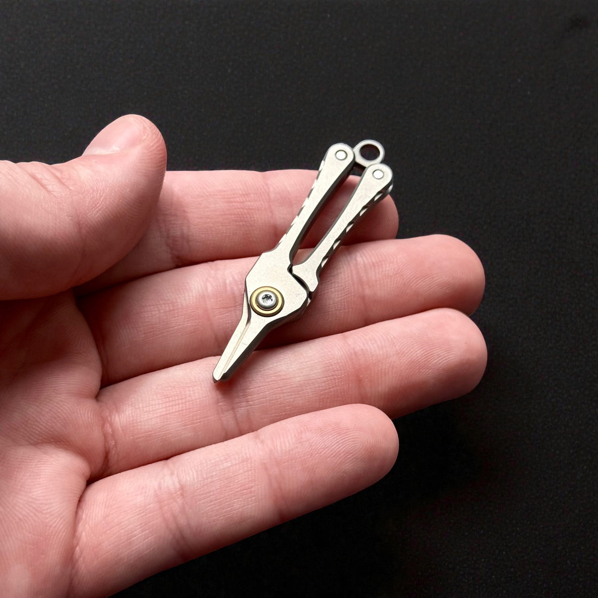 Titanium Mini Keychain Scissors · 55 mm