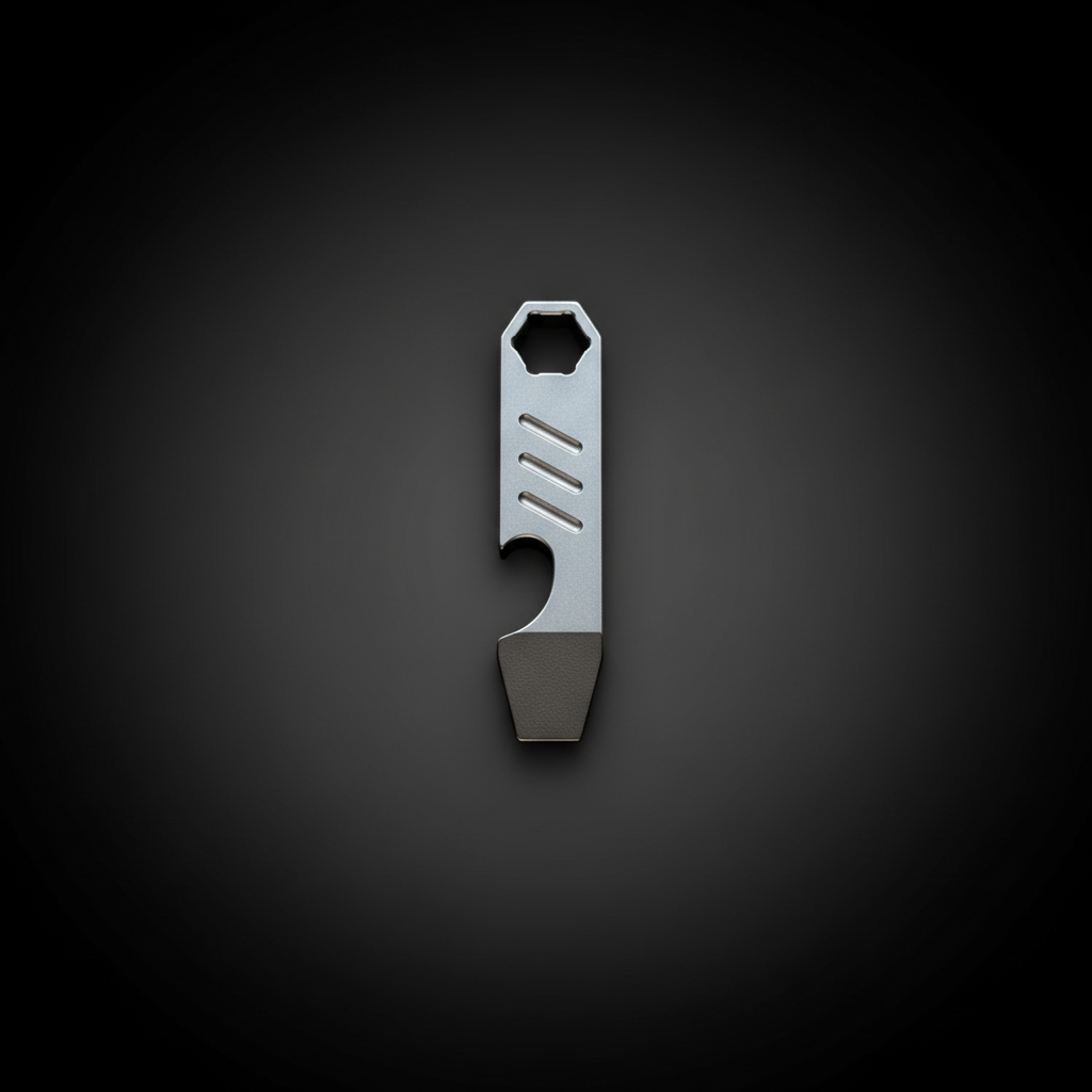 Titanium Mini Pry Bar with Hex Bit Driver & Bottle Opener · 44 mm