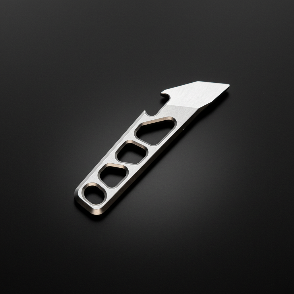 Skeletonized Titanium Pry Bar with Box Opener · 89 mm