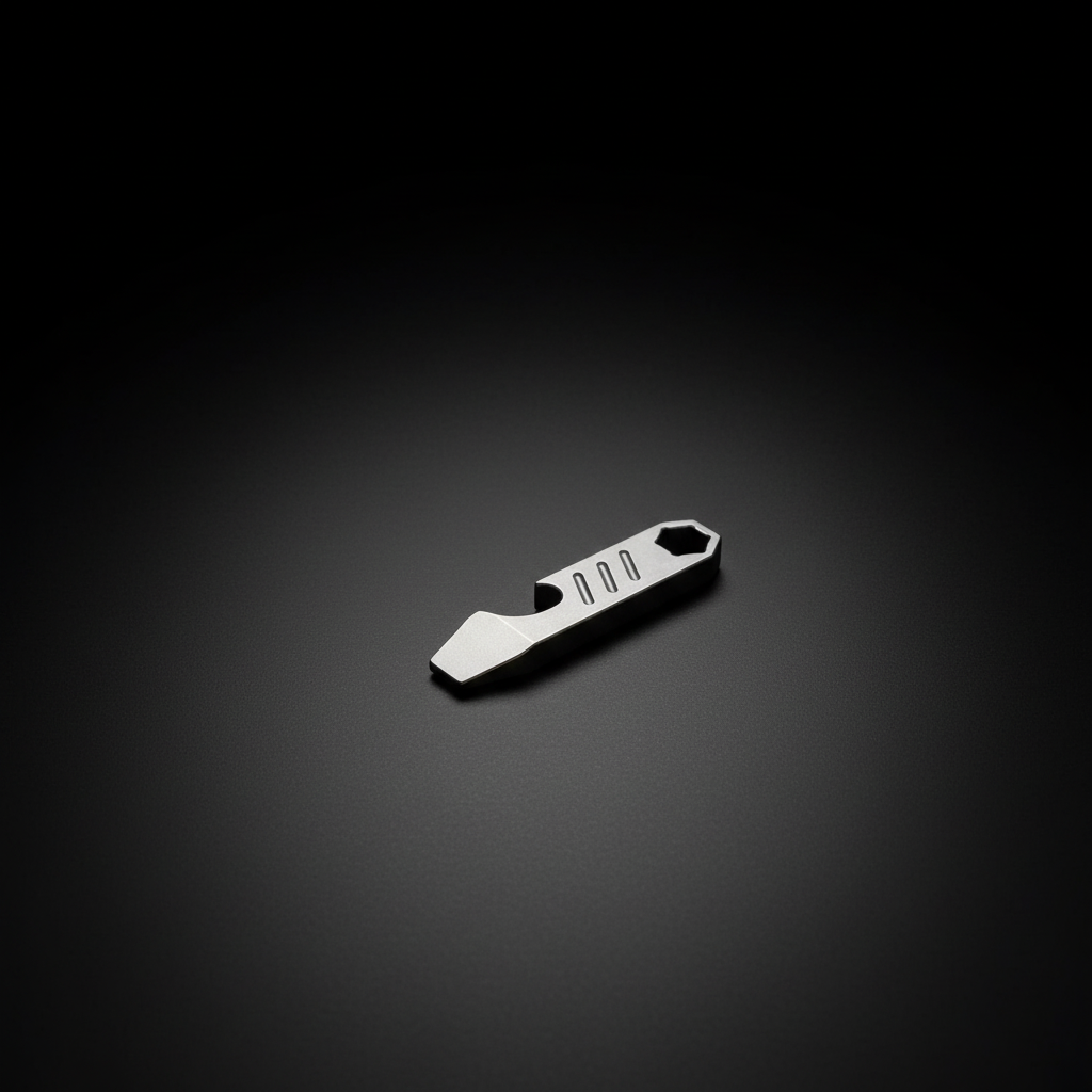 Titanium Mini Pry Bar with Hex Bit Driver & Bottle Opener · 44 mm