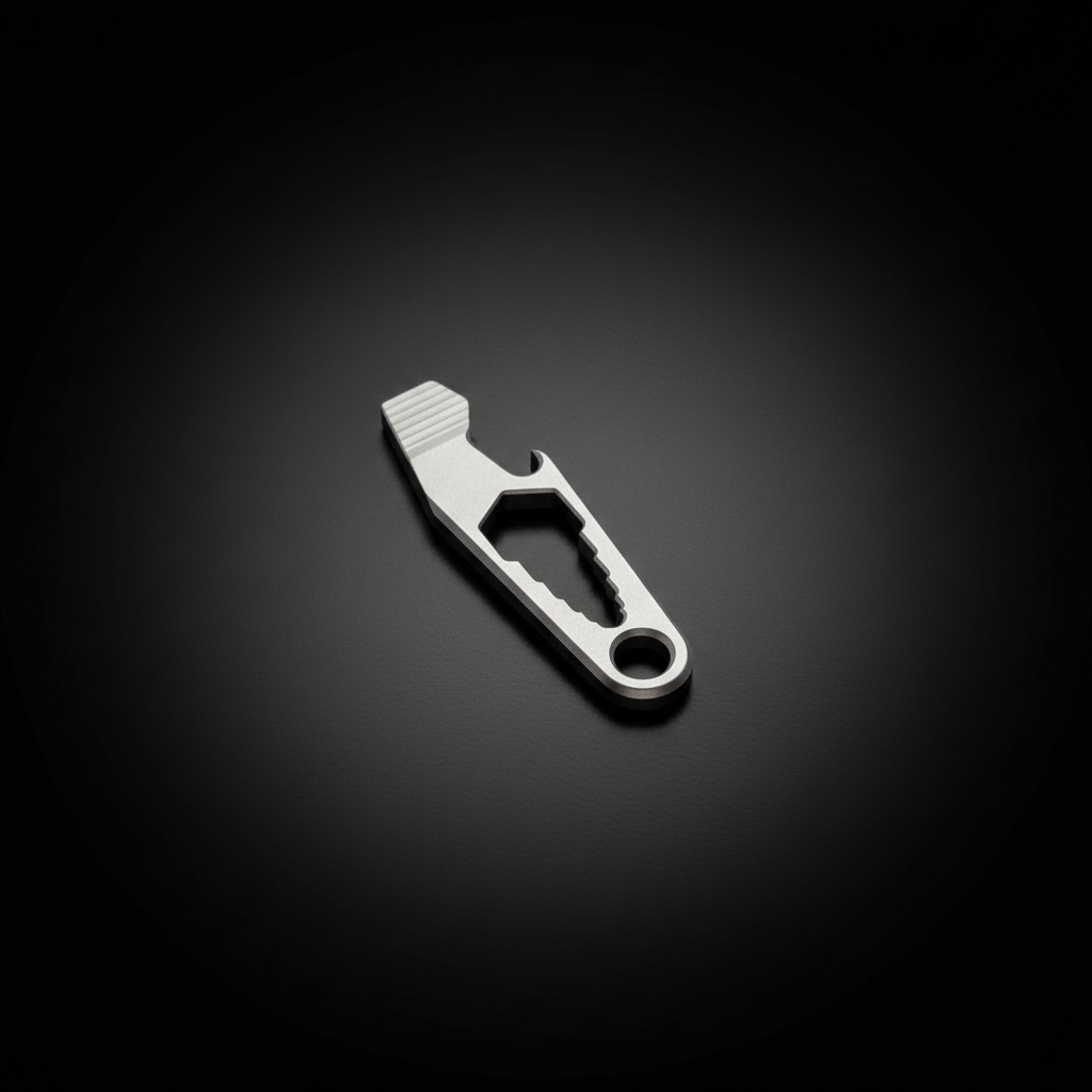 Titanium Keychain Pry Bar with Hex Wrench & Bottle Opener · 70 mm