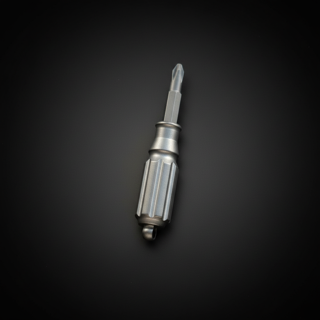 Titanium Mini Keychain Screwdriver with Phillips Bit · 45 mm