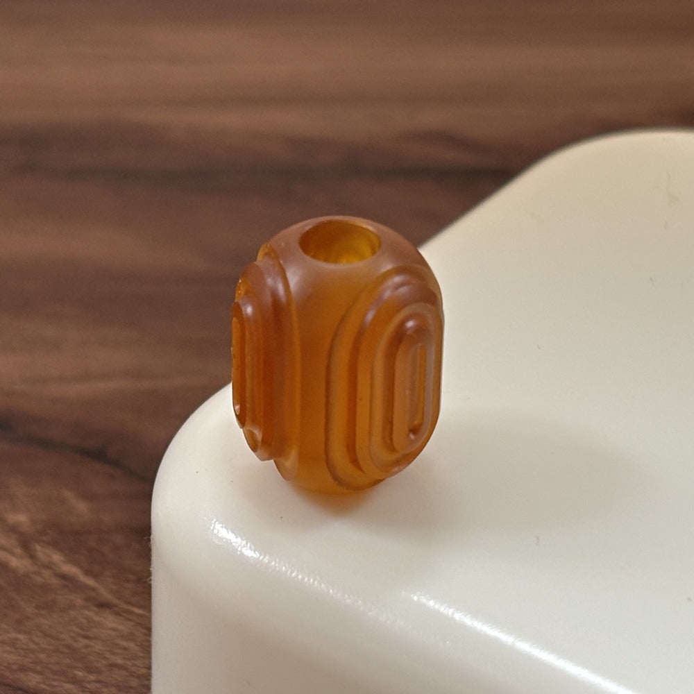 Oval-Groove Paracord Bead · Clear PC, Amber PEI or Titanium — PEI
