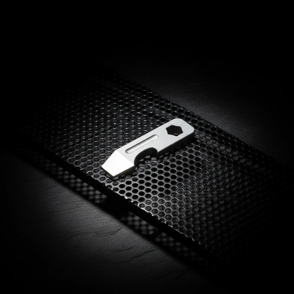 Titanium Mini Pry Bar with Hex Hole · 45 mm