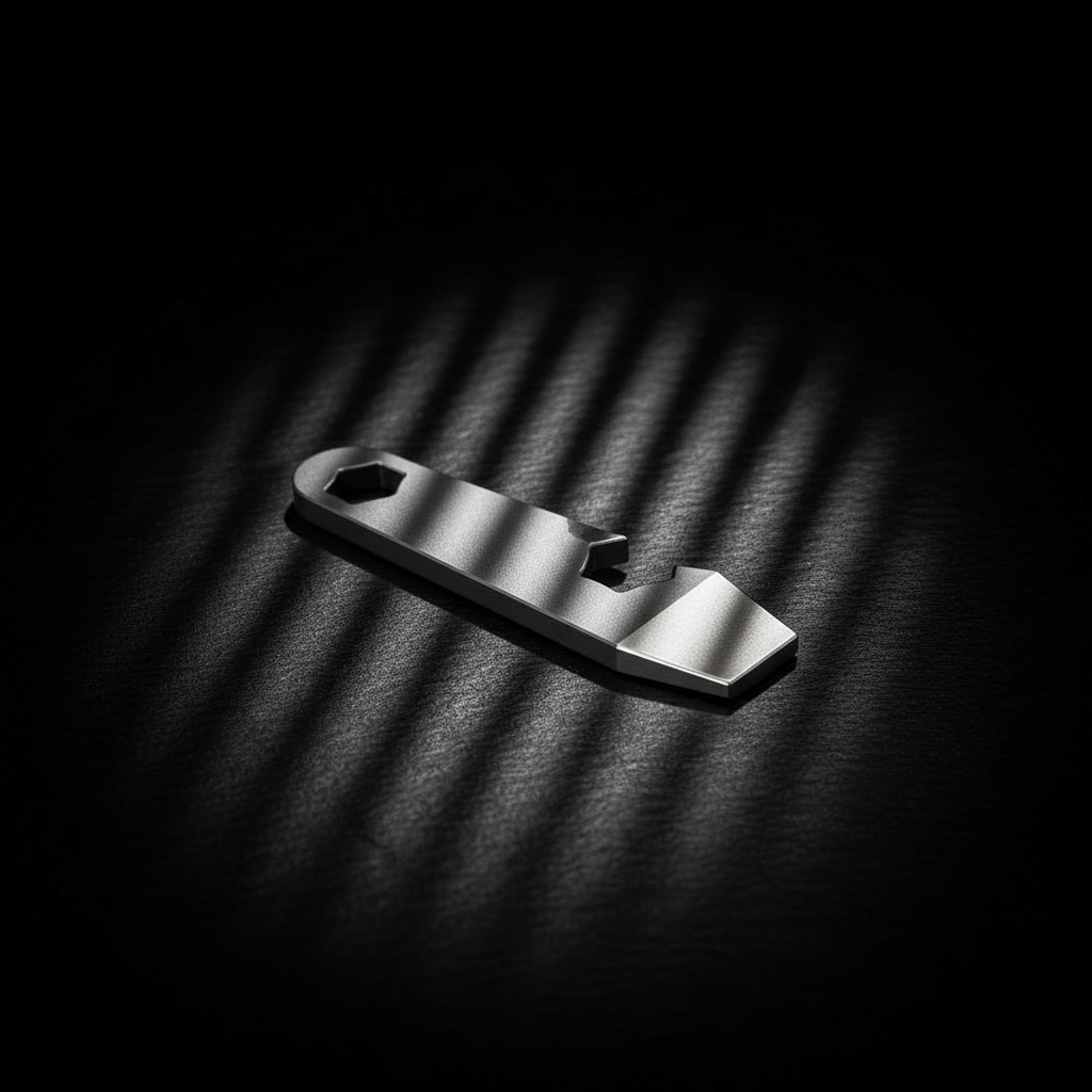Titanium Pry Bar with Hex Hole & Bottle Opener · 60 mm