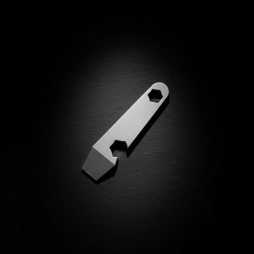 Titanium Pry Bar with Hex Hole & Bottle Opener · 60 mm