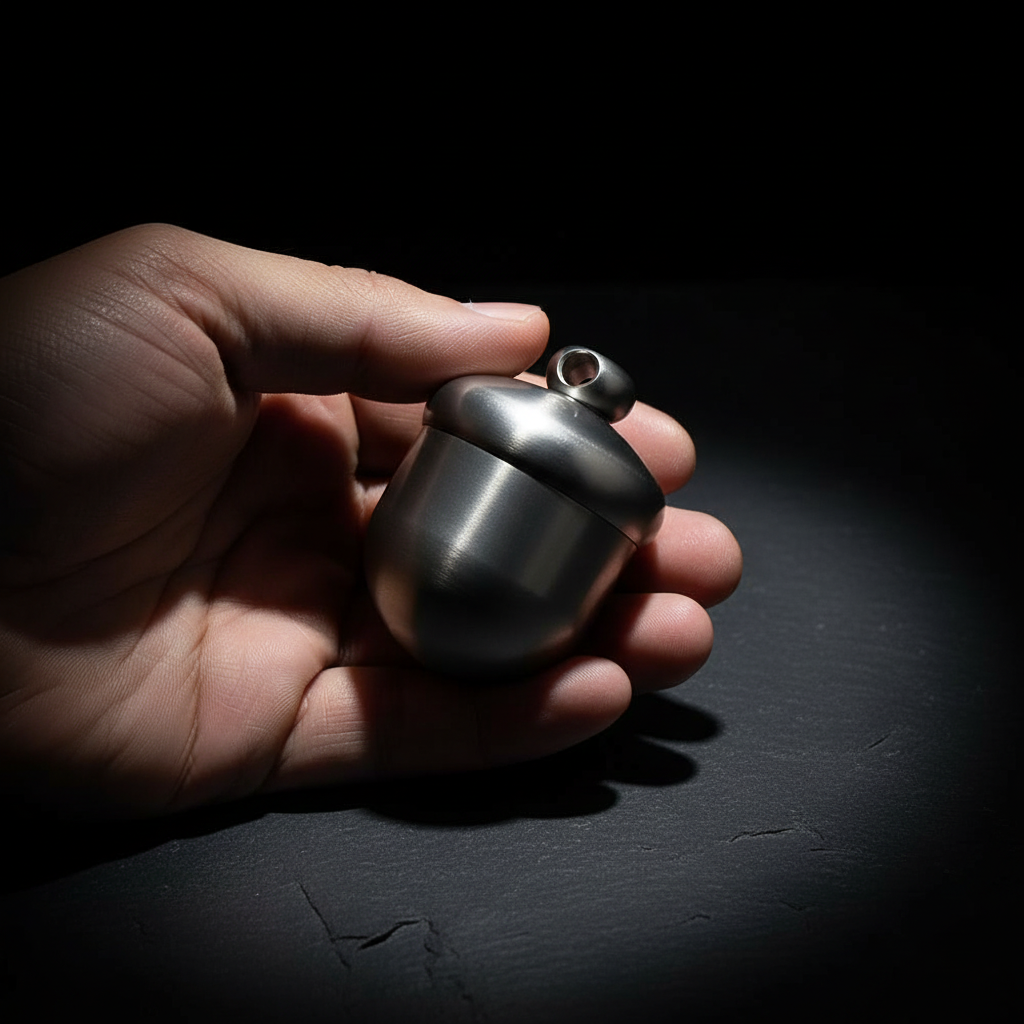 Titanium Acorn Pendant Container · S or L