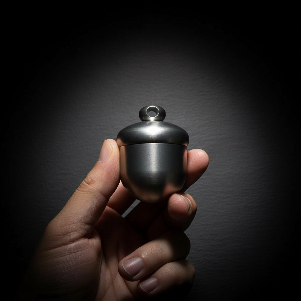 Titanium Acorn Pendant Container · S or L