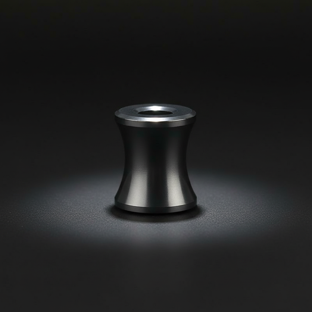 Black Titanium Hourglass Bead · 12 mm