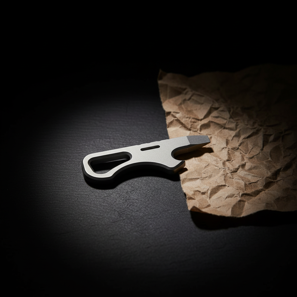 Titanium Hook Pry Bar with Bottle Opener · 51 mm — Silver