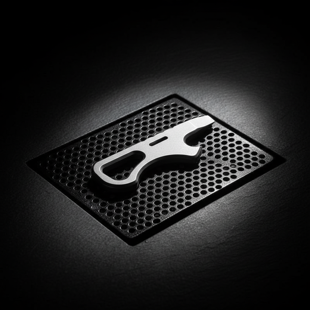 Titanium Hook Pry Bar with Bottle Opener · 51 mm