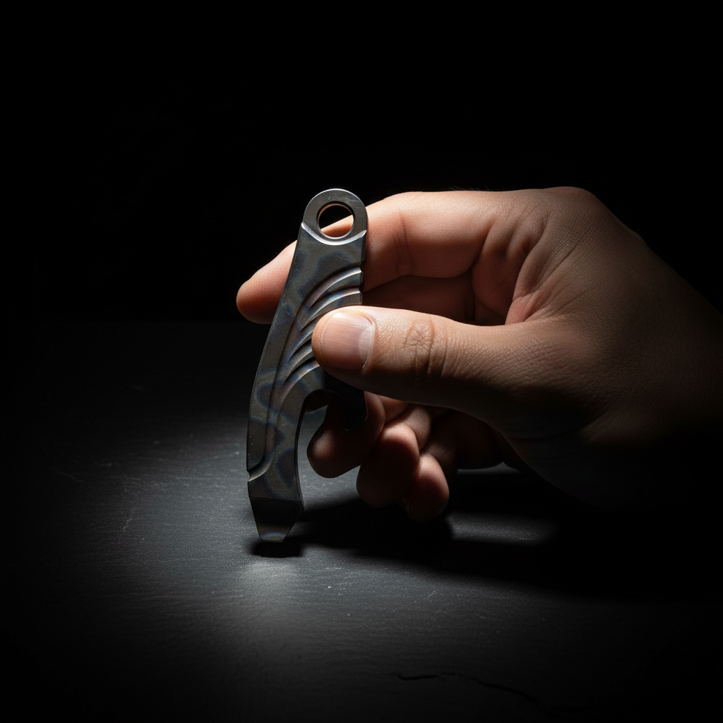 Curved Titanium Keychain Pry Bar · 51 mm · 3 Finishes