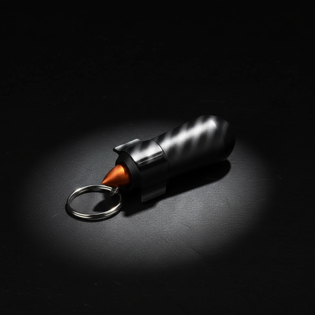 Rocket-Shaped Waterproof Aluminum Keychain Capsule · 45 mm — Model A