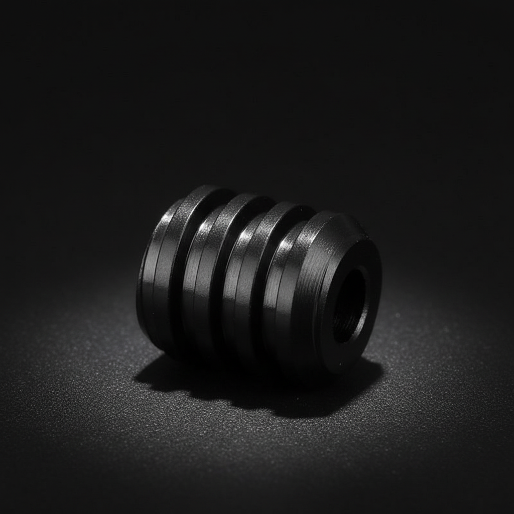 Grooved Black Titanium Bead · 12 mm