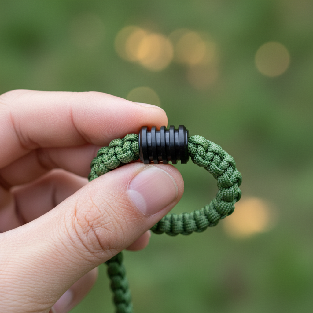 Grooved Black Titanium Bead · 12 mm