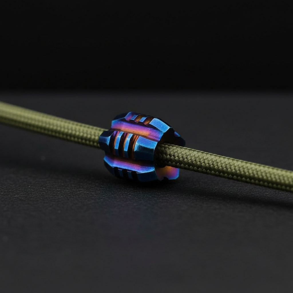 Titanium Tower Paracord Bead · Gray or Iridescent