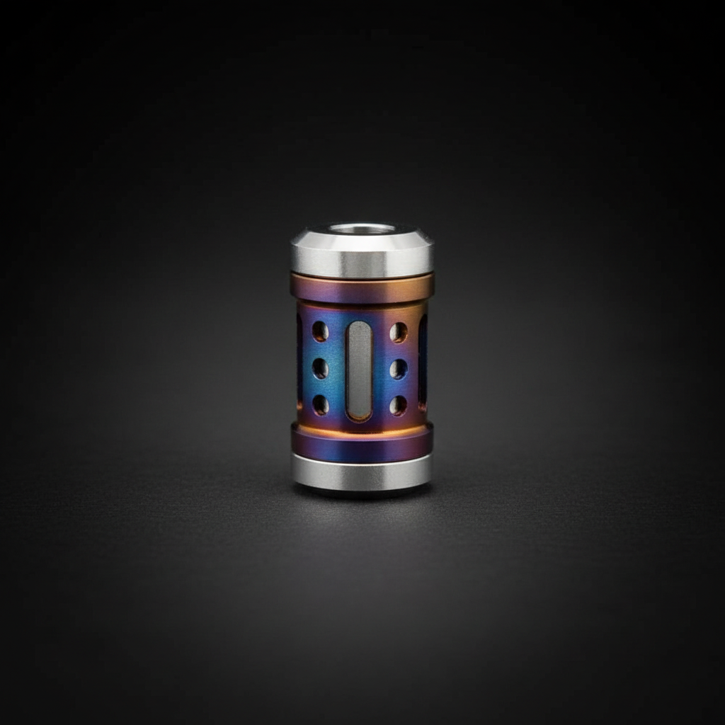 Slotted Titanium Lanyard Bead · 23 mm — Flame (random)