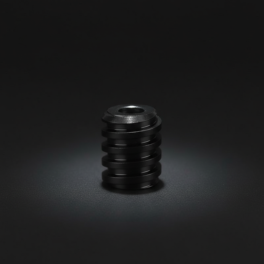 Grooved Black Titanium Bead · 12 mm