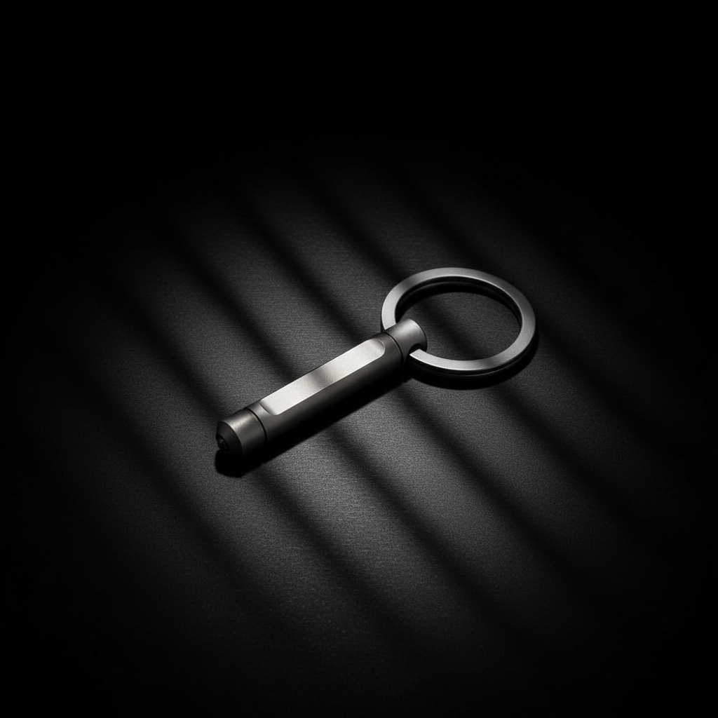 Slim Titanium Keychain Vial · 49 mm