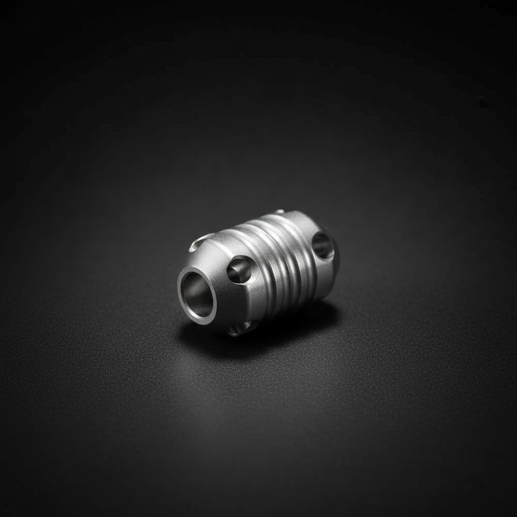 Ribbed Barrel Bead with Side Holes · Amber PEI or Titanium