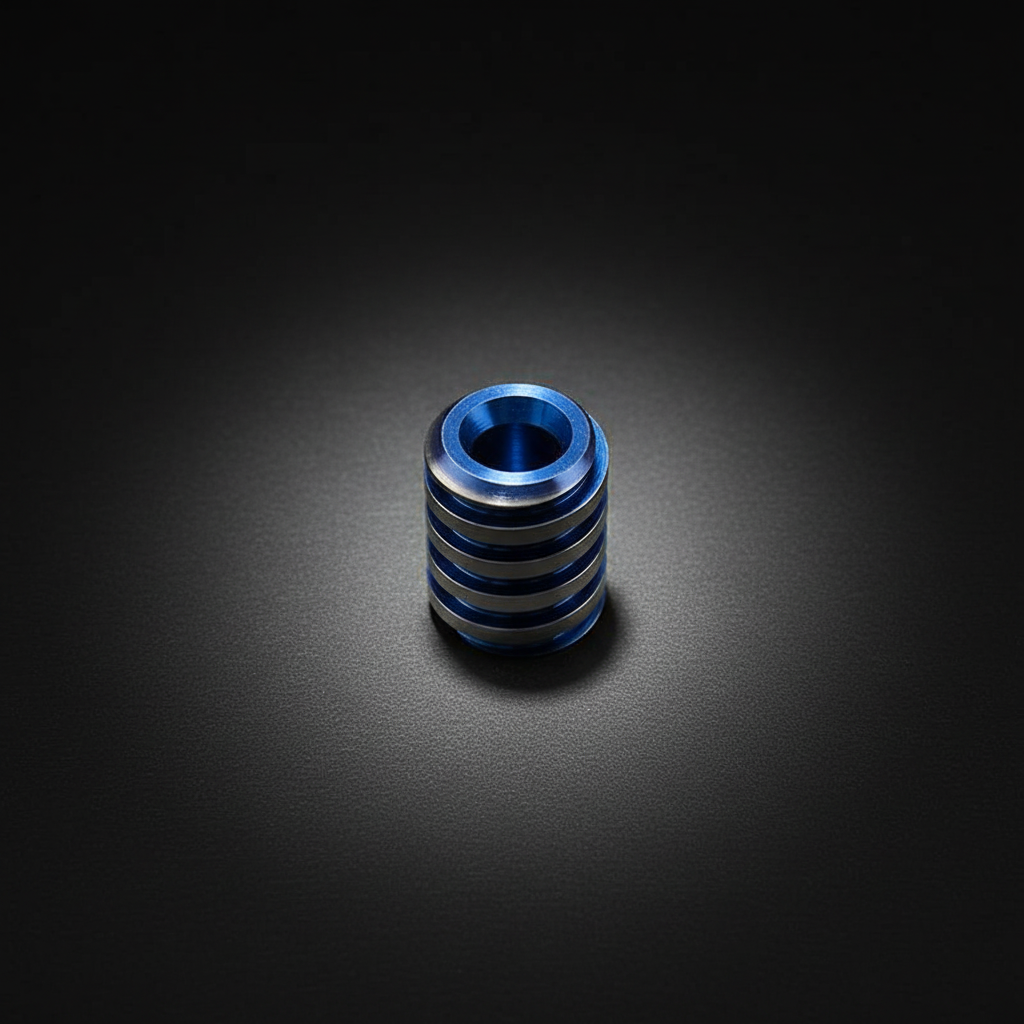 Grooved Titanium Bead · Silver, Blue or Green · 16 mm