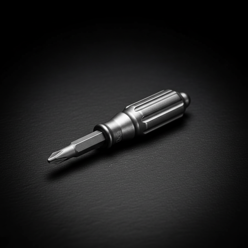 Titanium Keychain Screwdriver with S2 Steel Phillips Bit · 53 mm