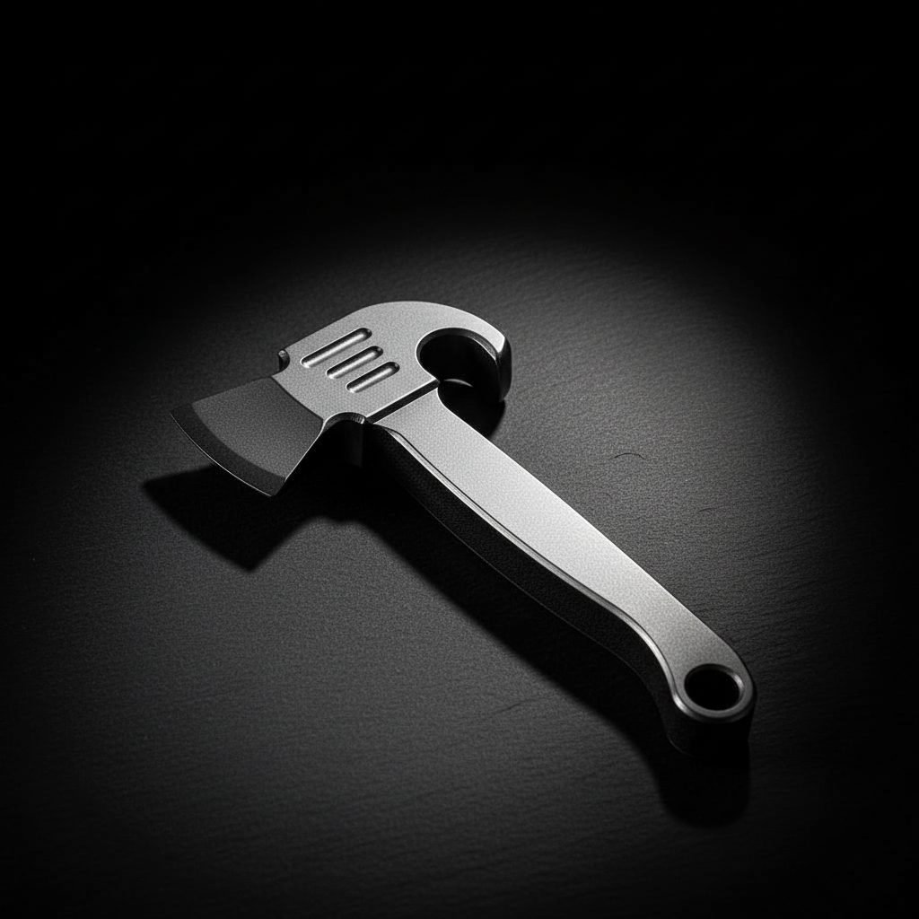 Mini Titanium Axe Keychain Tool with Bottle Opener · 47 mm