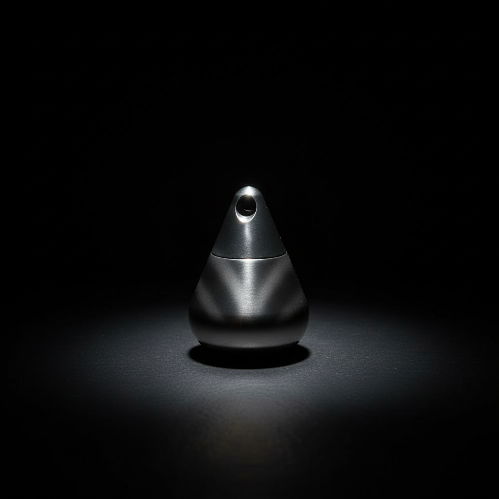 Titanium Teardrop Keychain Container & Pendant · 25.5 mm