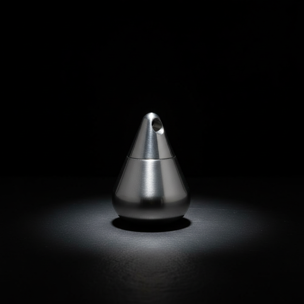Titanium Teardrop Keychain Container & Pendant · 25.5 mm