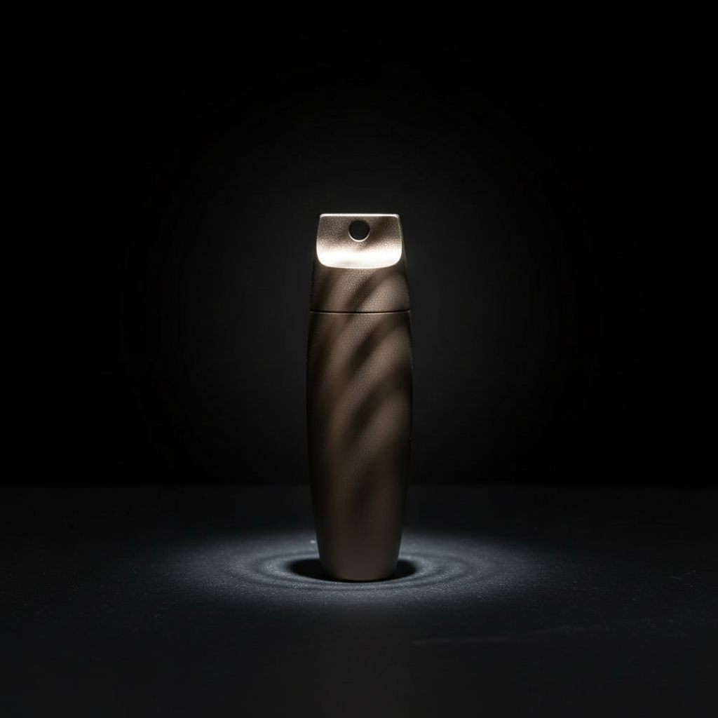 Waterproof Aluminum Keychain Capsule · 60 mm — Brown
