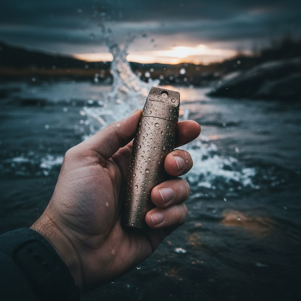 Waterproof Aluminum Keychain Capsule · 60 mm