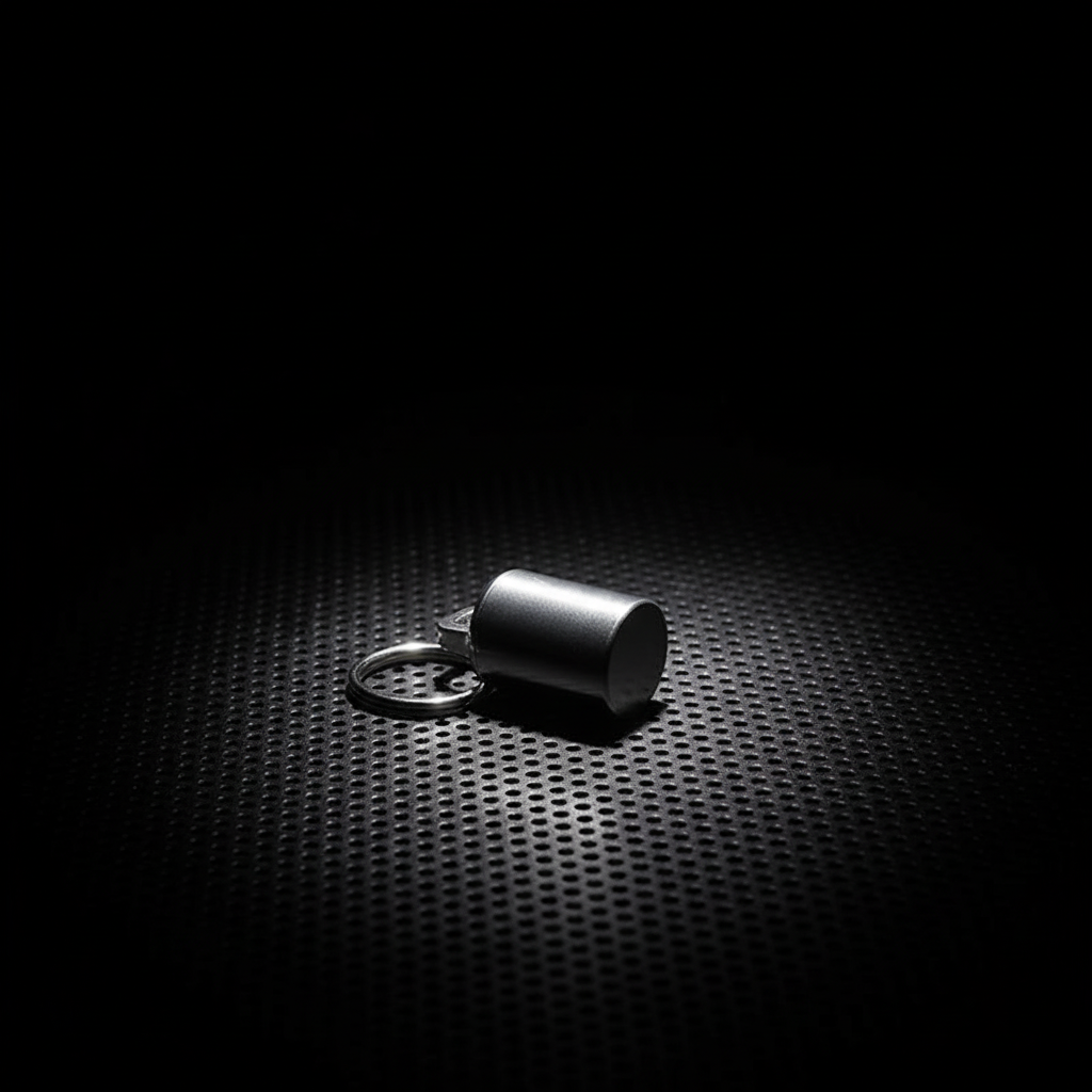 Tiny Titanium Keychain Capsule · 23 mm